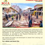 PUBLIC NOTICE: KCCA Stops Continuation Of Illegal Structure