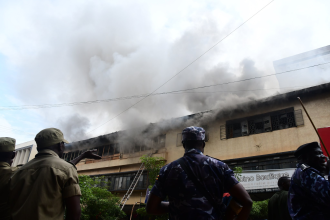 Tragic Fire Incident At Uganda City House In Kampala, One Confirmed Fatality
