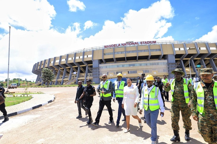 Speaker Anita Among Commends UPDF Engineering Brigade After Inspecting Namboole Stadium Works