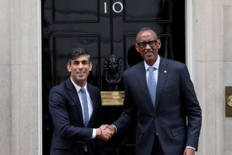 Rwandan President Paul Kagame Meets With UK PM Rishi Sunak At 10 Downing Street