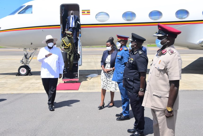 President Museveni Returns To Uganda After Kenya State visit