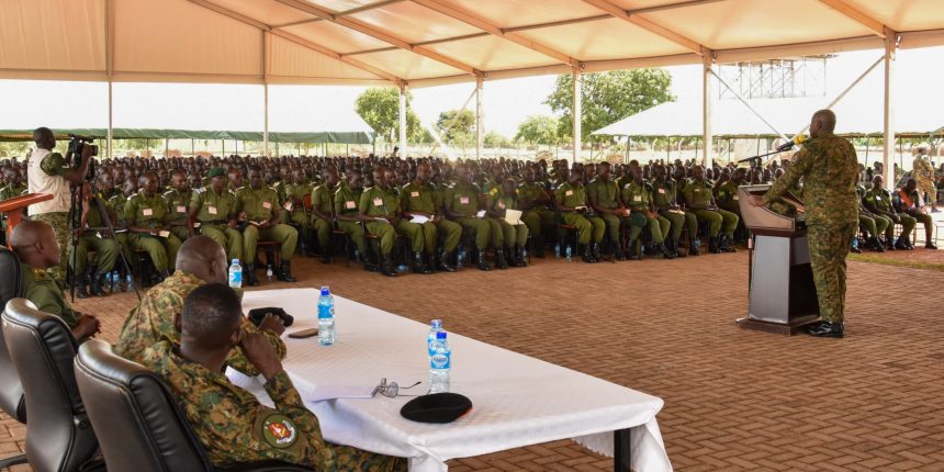 UPDF's Gen. Muhoozi Kainerugaba Lectures Officer Cadets On Servant Leadership