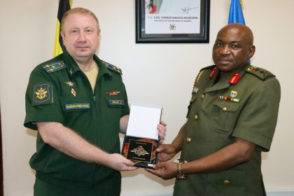 UPDF's Gen. Jack Bakasumba & Russian Defence Air Attaché Col. Nikolay Pavlov Meet To Discuss Strengthening Bilateral Cooperation