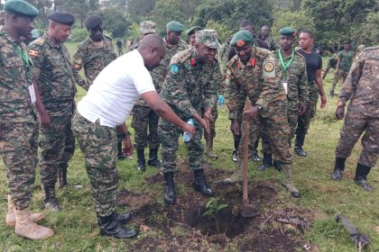 UPDF Enhances Environmental Security With 200 Trees Planted At River Mpanga, Fort Portal