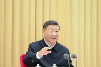 Chinese President Xi Jinping, also general secretary of the Communist Party of China (CPC) Central Committee and chairman of the Central Military Commission, delivers an important speech at a national meeting on education in Beijing, capital of China. The meeting was held in Beijing from Monday to Tuesday. Tuesday marks the 40th Teachers' Day in China. On behalf of the CPC Central Committee, Xi sent greetings to teachers and others working in the education sector across the country. (Xinhua/Li Tao)
