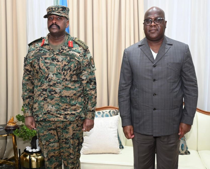 CDF Gen. Muhoozi Kainerugaba Holds Talks With DRC President Félix Tshisekedi