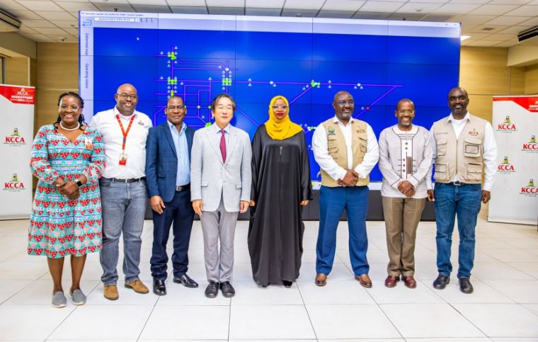 Japanese Envoy Takuya Sasayama Visits Kampala Traffic Control Centre At City Hall