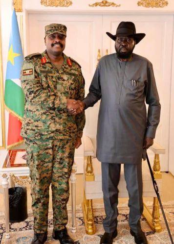 UPDF Gen. Muhoozi Kainerugaba Holds Talks With South Sudan President Salva Kiir, Visits UPDF Troops In Juba