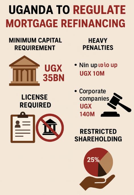 Finance Ministry Proposes Ugx. 35 Billion Capital Floor, Ugx. 140M Fine For Unlicensed Mortgage Refinance Firms