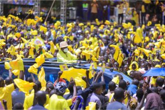 Museveni With His Supporters at Pajule Primary School In Pader District