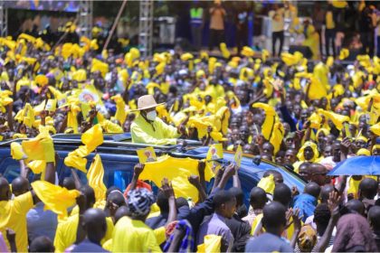 Museveni With His Supporters at Pajule Primary School In Pader District